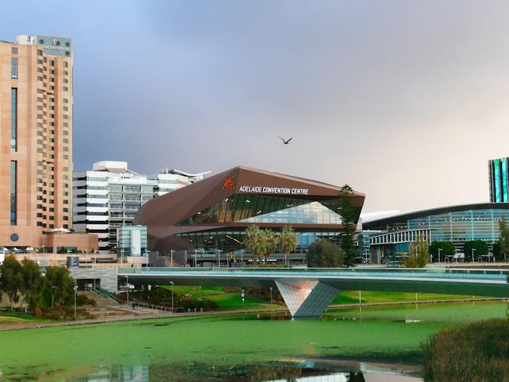 Adelaide Oval and the Torrens footbridge